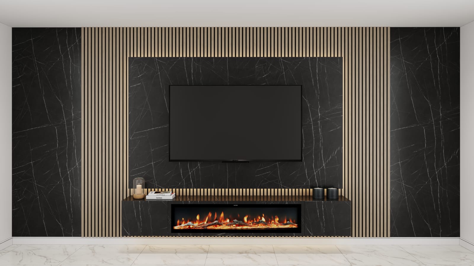 Media Walls with Fireplace